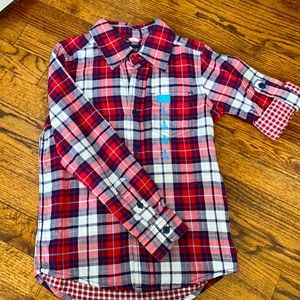 Boys Plaid Poplin Button Down Shirt